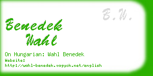 benedek wahl business card